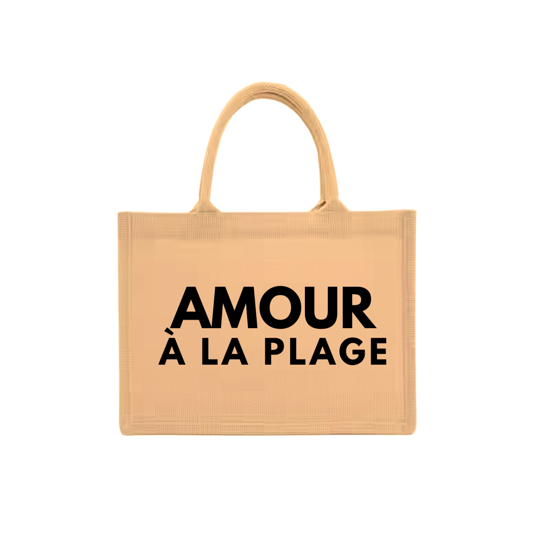 "Amour a la plage" beach bag