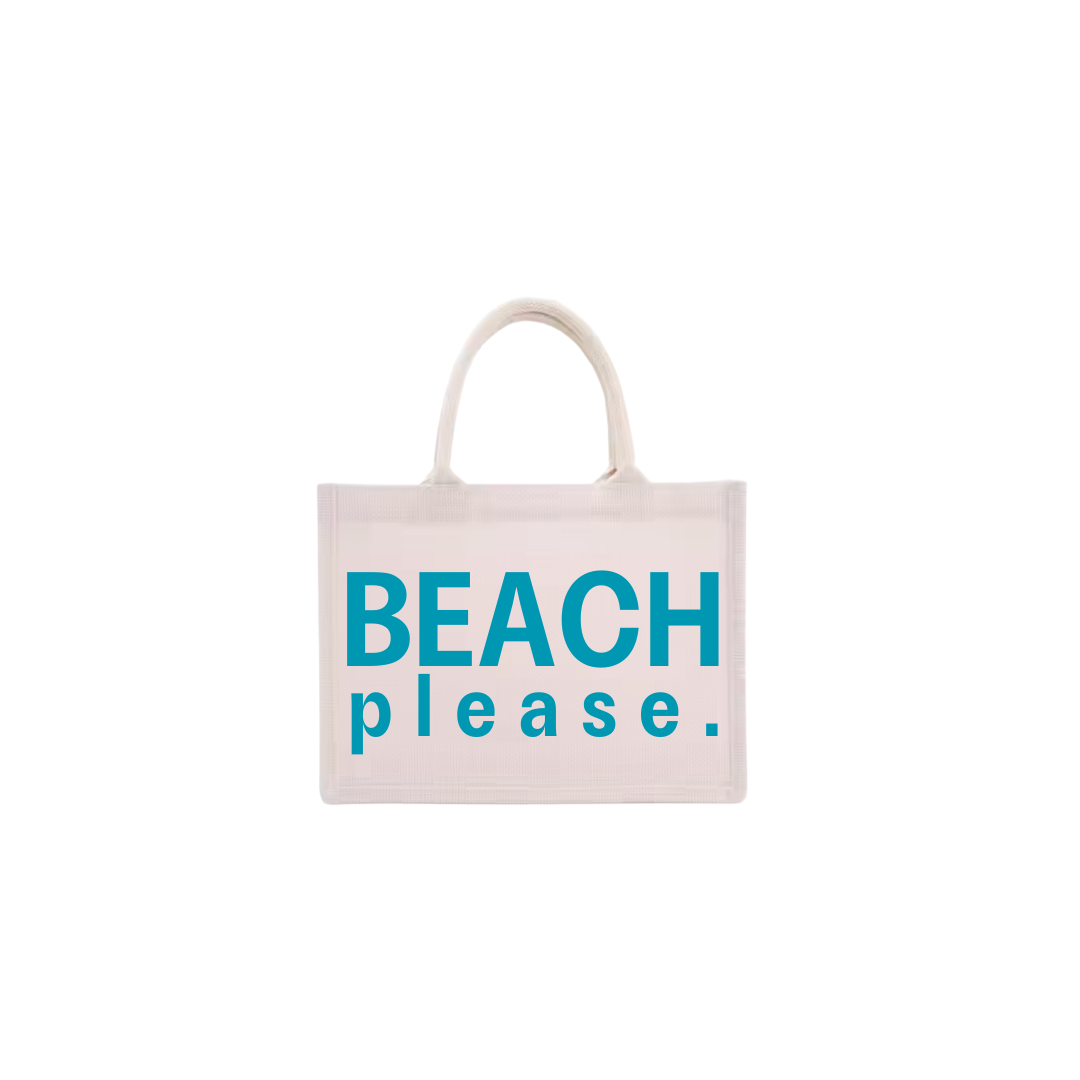 "beach please" beach bag