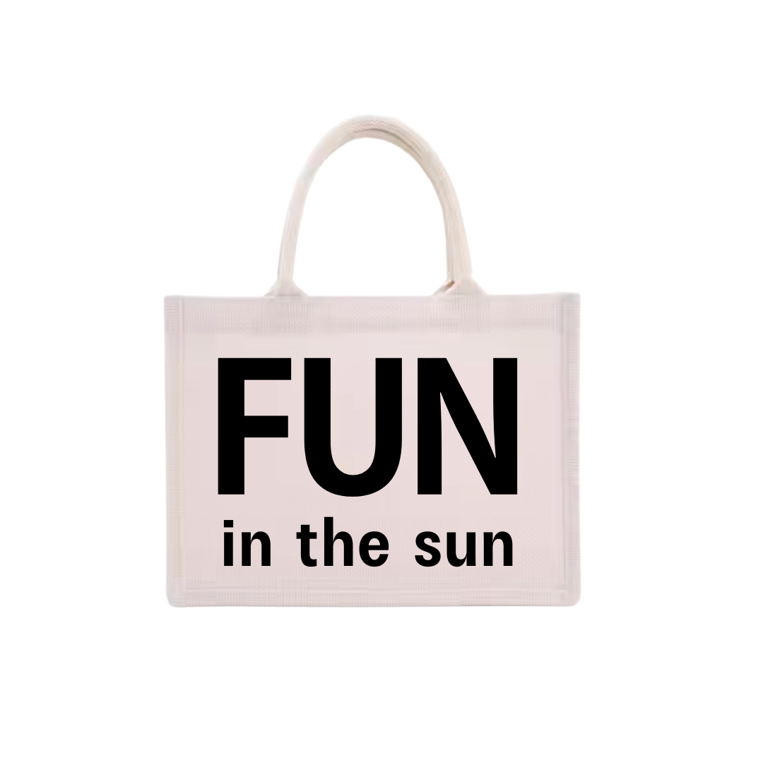 "fun in the sun" beach bag
