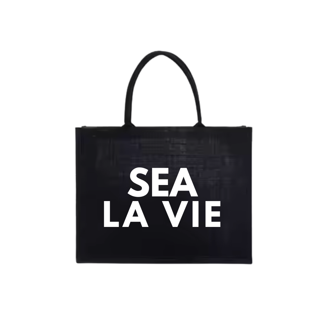 "sea la vie" beach bag